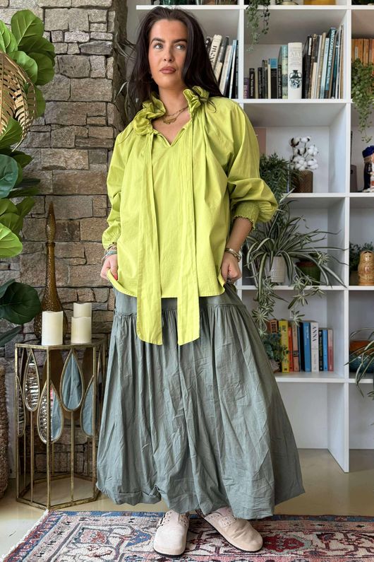 Paloma Bubble Hem Layering Dress Soft Khaki